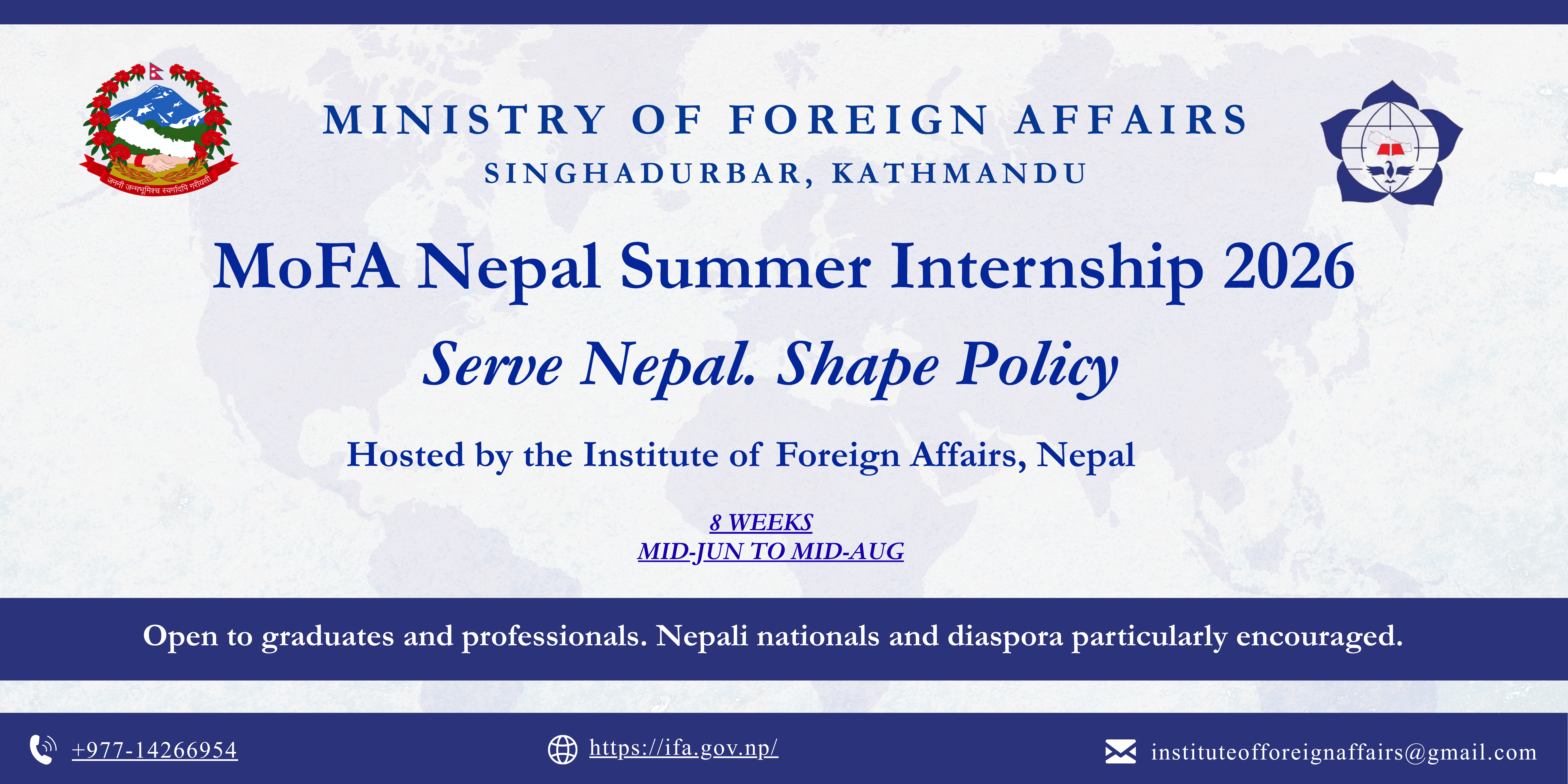 MoFA Nepal Summer Internship 2026 Announced