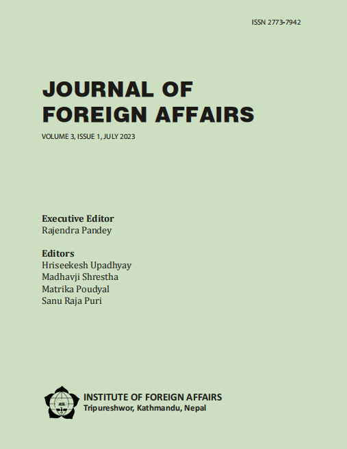 JOURNAL OF FOREIGN AFFAIRS VOLUME 3, ISSUE 1, JULY 2023 ISSN 2773-7942
