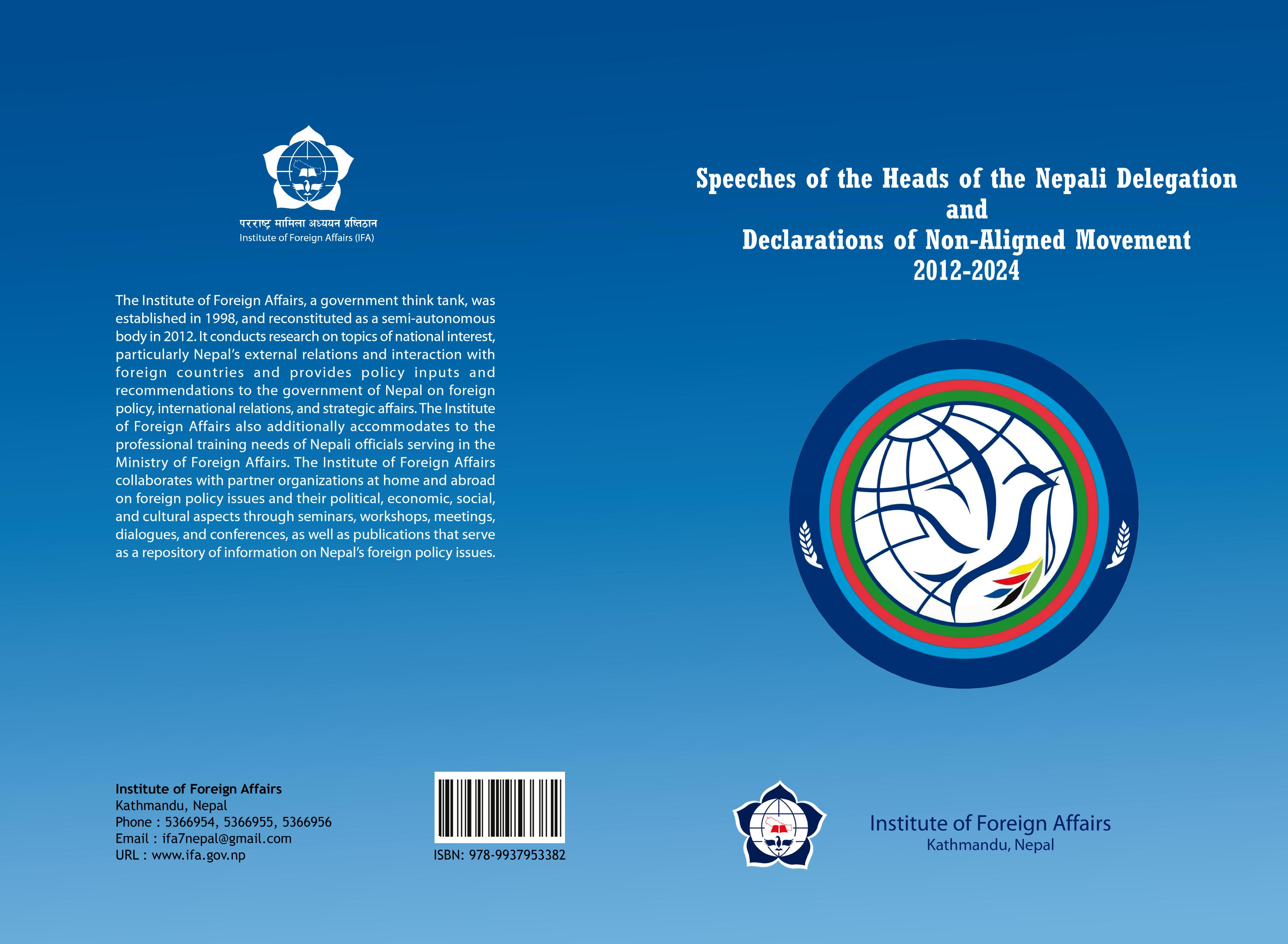 Speeches of Heads of the Nepalese Delegation to the Non-Aligned Movement (1961-2009)
